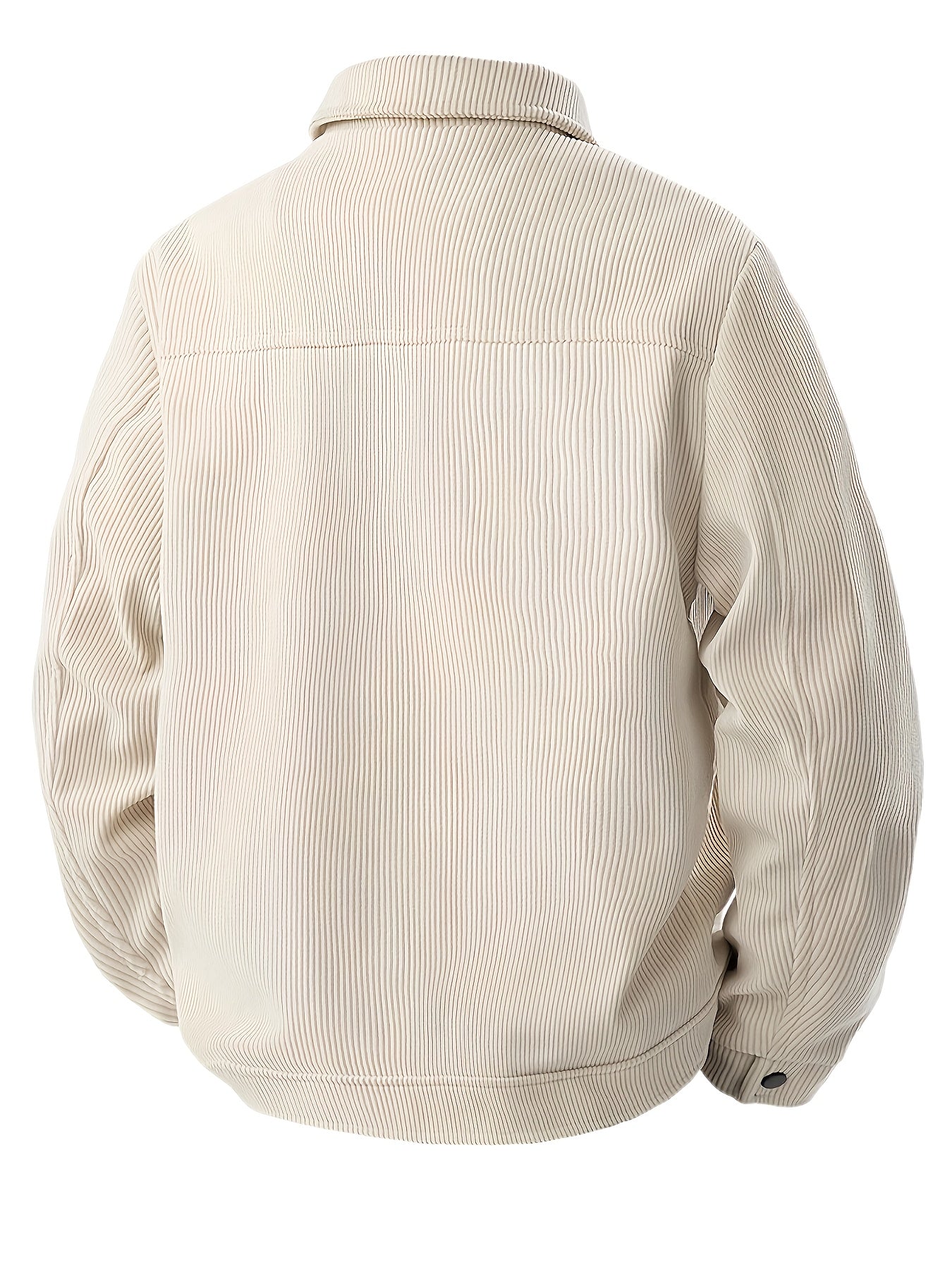 Herencorduroy Cargojack - Zwart, Ontwerp met Meerdere Zakken en Klepzakken, Knoopsluiting, Lange Mouwen, Casual Stijl, Machinewasbaar, Polyester Materiaal