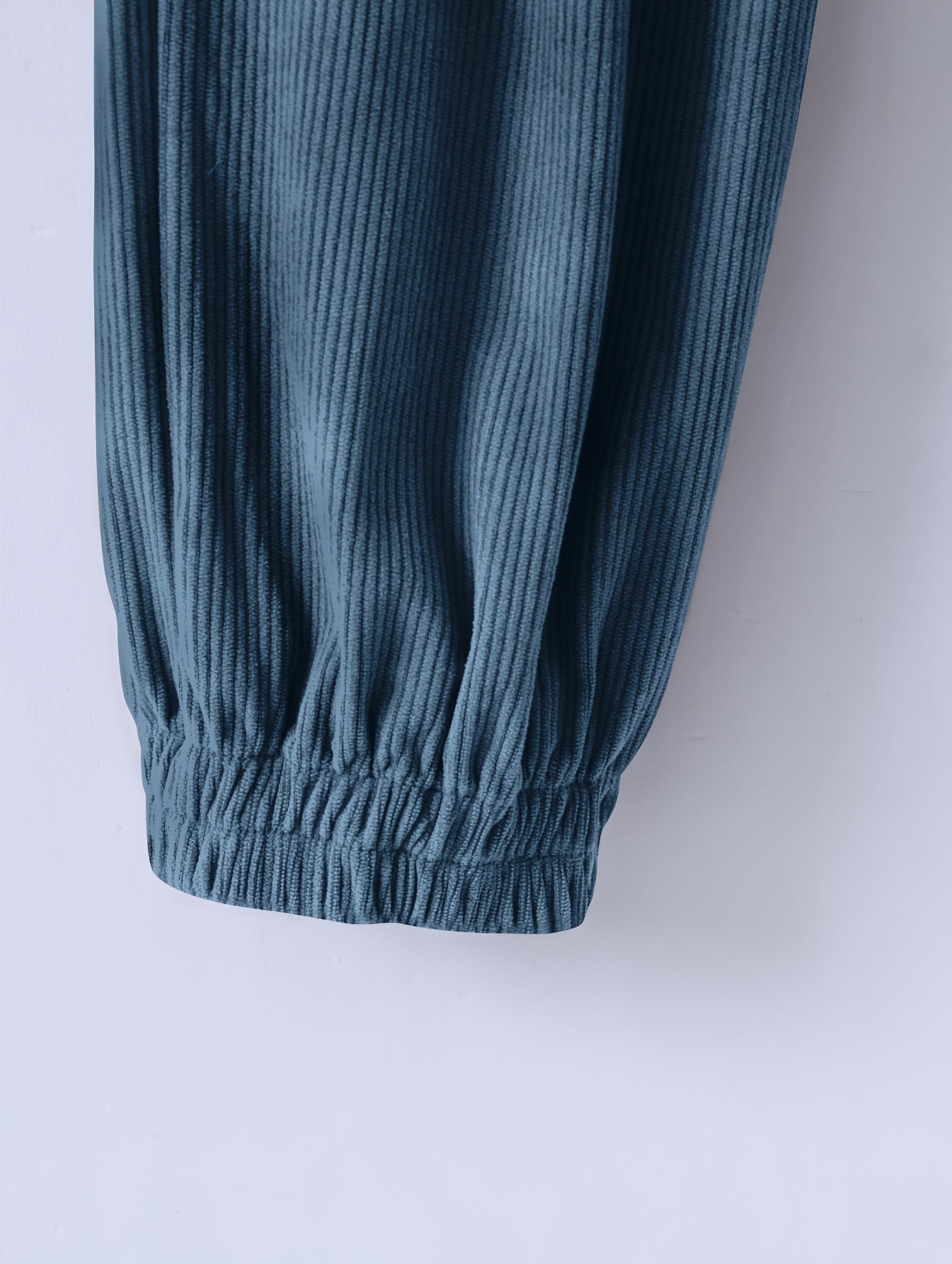 1 stuk heren corduroy cargobroek, tinta unita midden taille met zakken, trekkoord taille, lichte stretch, casual regular fit, comfortabele ademende polyester voering, modieuze dagelijkse broek