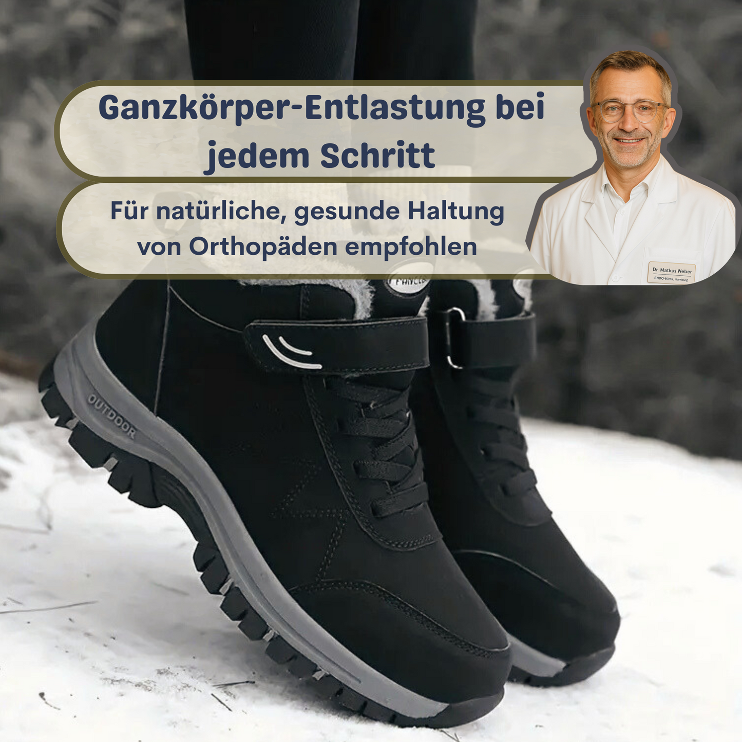 Orthopédische Snowboots Dames/Heren (breed & rits-vrij)