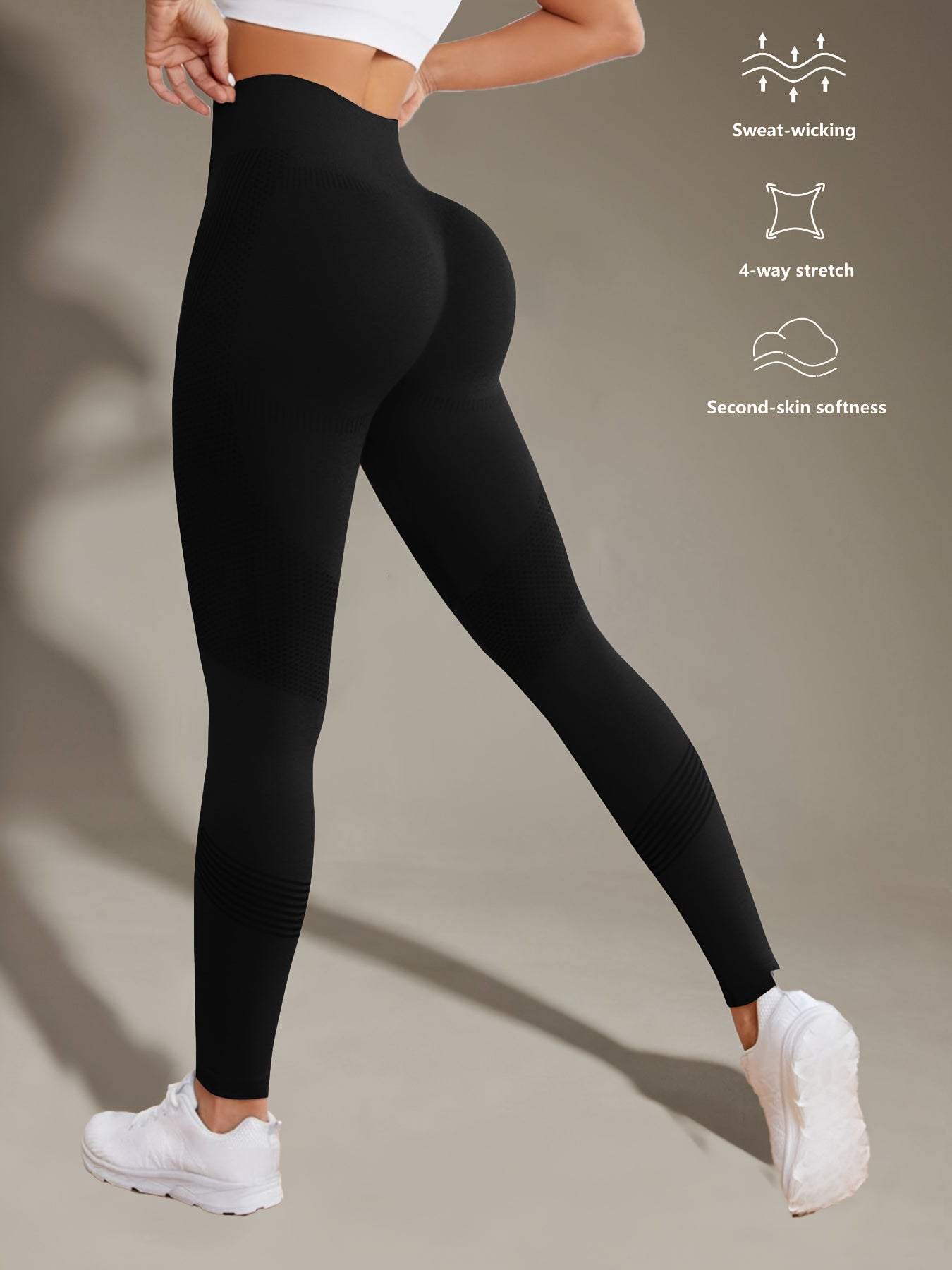 Comfortabele, sneldrogende sportlegging met hoge stretch, yogabroek met hoge taille, actieve dameskleding