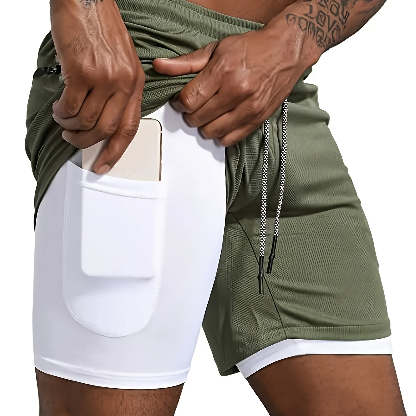 Heren Casual Atletische Shorts Voor De Zomer - Ademend, Lichtgewicht Polyester, Rood Met Zwarte Zijzakken En Trekkoord Tailleband, Perfect Voor Hardlopen, Training, Wandelen En Buitenactiviteiten, Zomer Trainingsuitrusting | Trekkoord Tailleband | Comfort