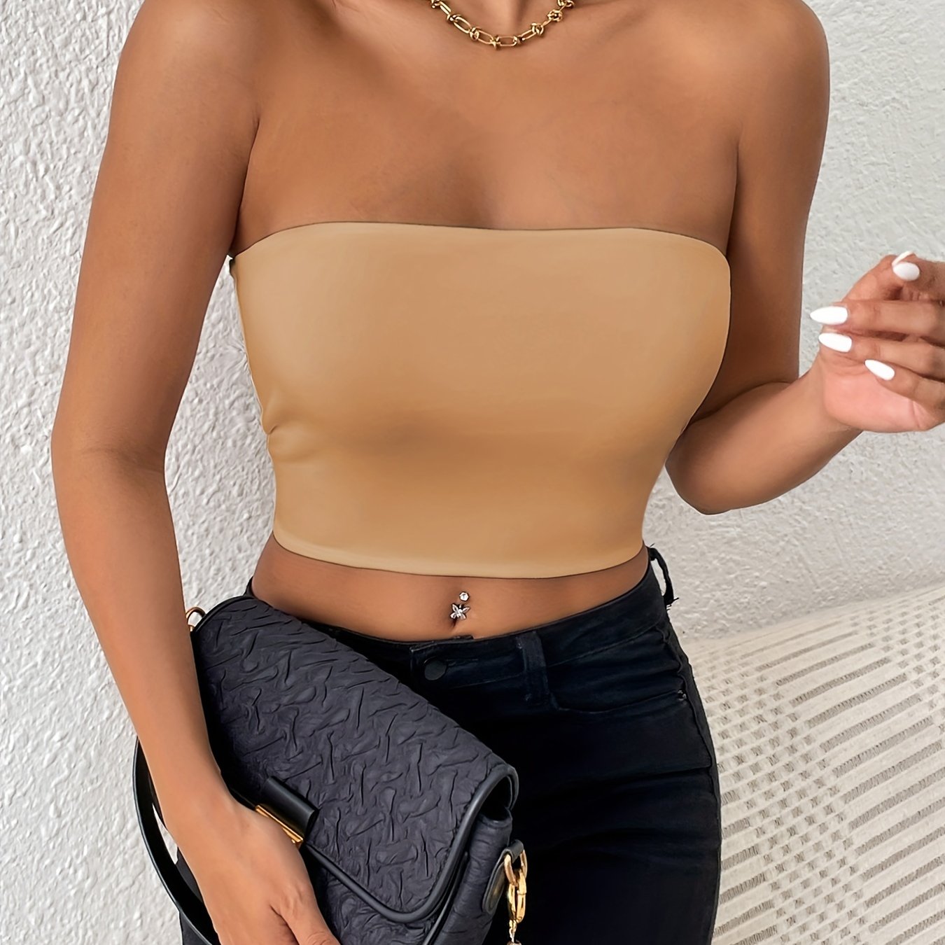 Sexy bodycon crop tube top, stevige elastische tube top, casual tops voor elke dag, dameskleding