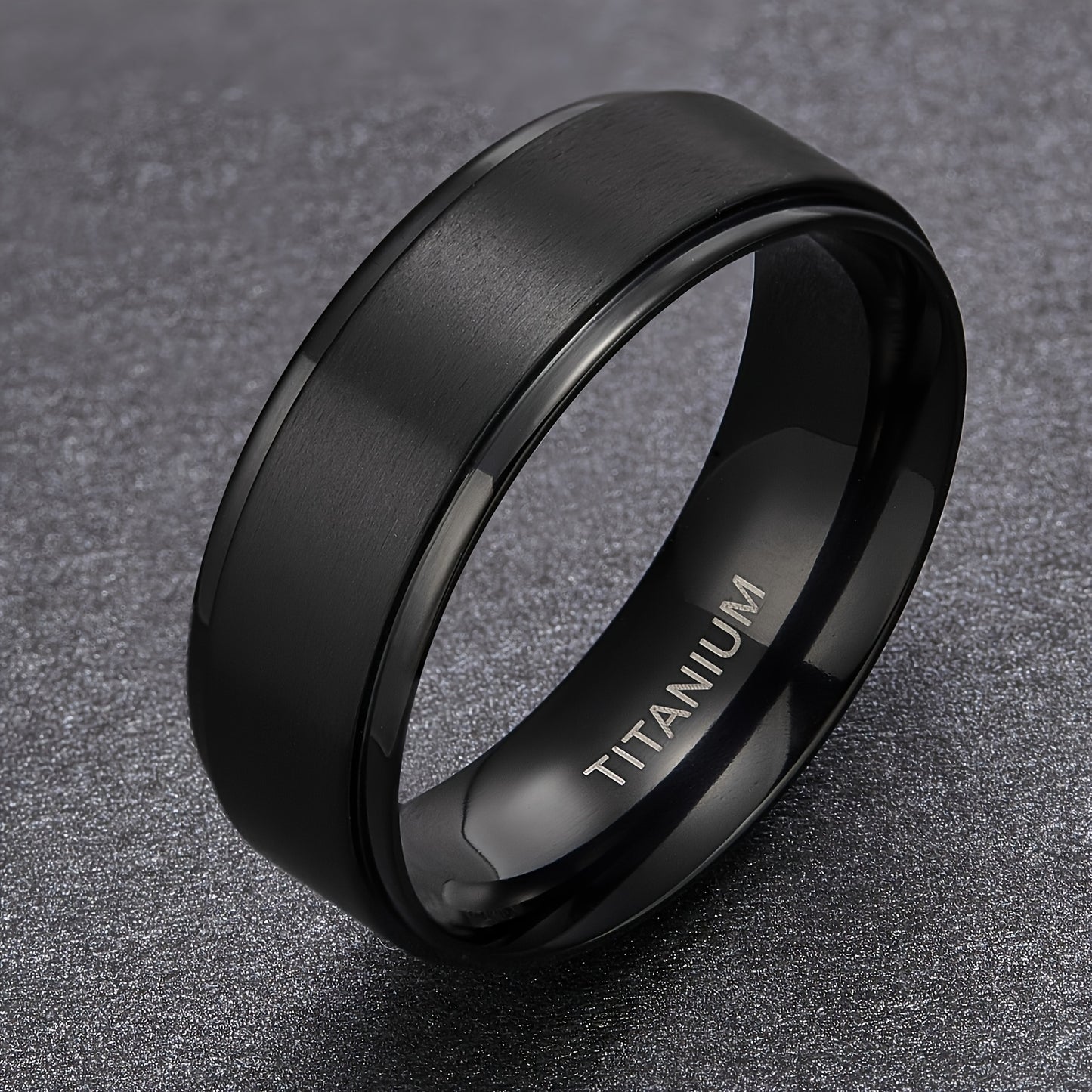 1 stuk PANASH 8MM Titanium Stalen Ring, Mode Zwart Goud Geplateerd, Duurzaam Krassenbestendig, Uniek Cadeau voor Vriendschap, Verjaardag, Huwelijk, Afstuderen, Kerst - Enkele Ring met Analoge Steen Creatie