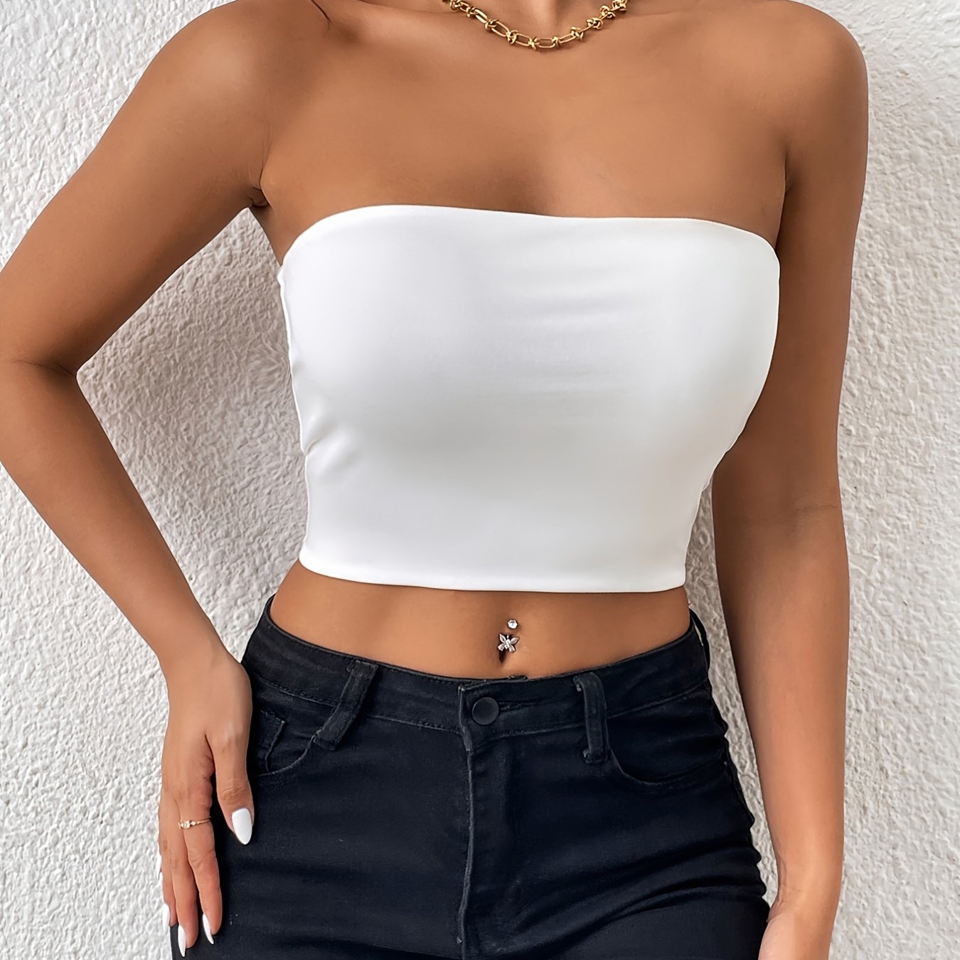 Sexy bodycon crop tube top, stevige elastische tube top, casual tops voor elke dag, dameskleding
