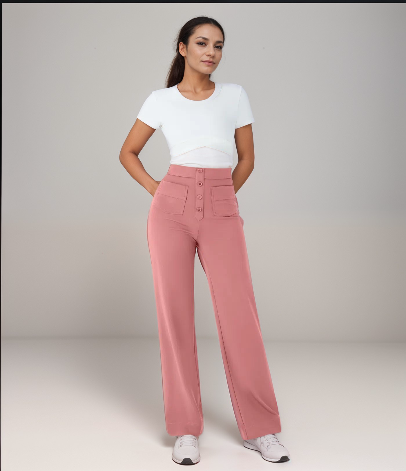 De Elsa Stretch Fit | Elastische broek met hoge taille | 1+1 GRATIS