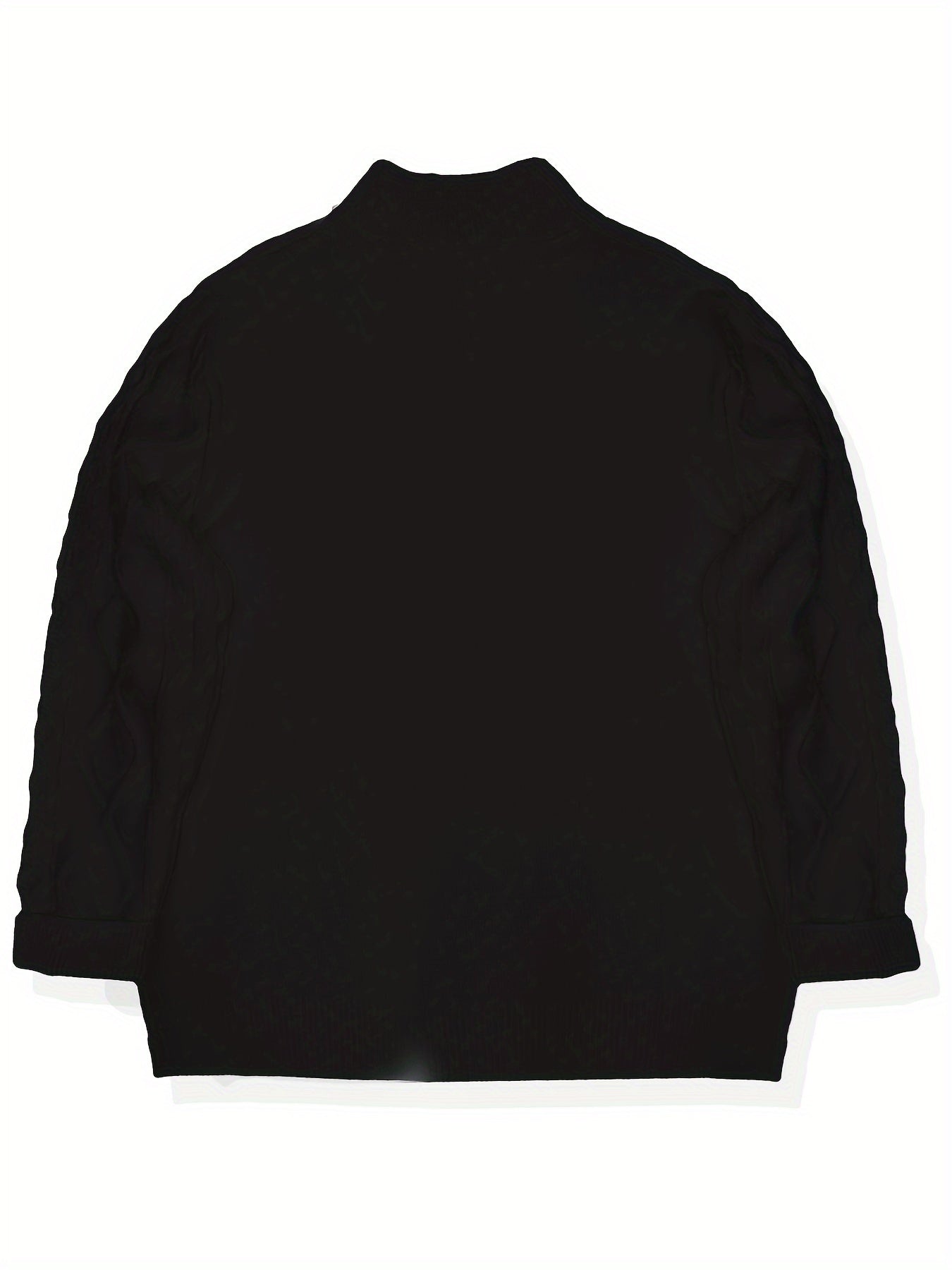 Heren Casual Effen Kleur Viscose Blend Knit 1/4 Zip Trui, Herfst/Winter, Machine Wasbaar