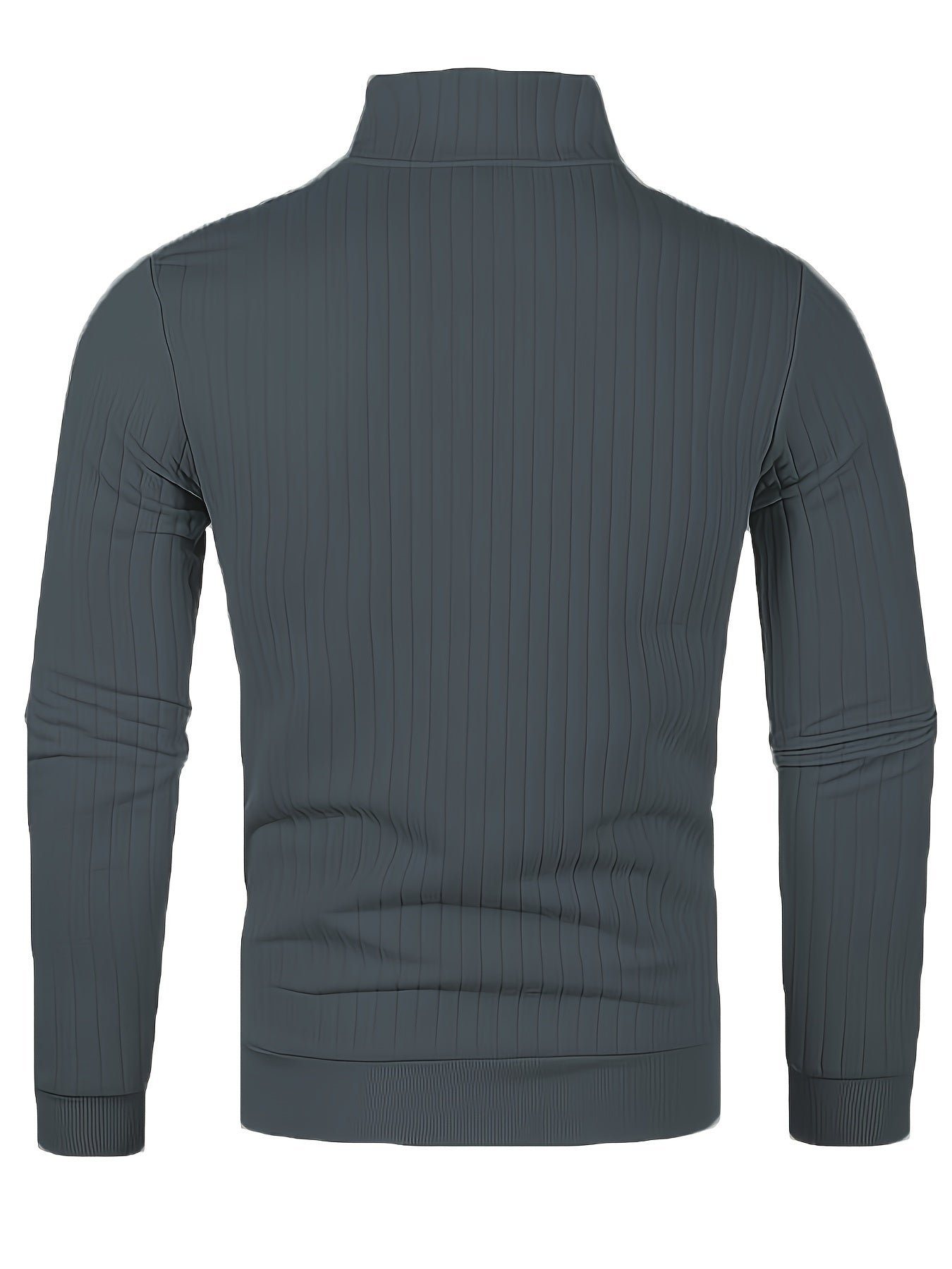 Herensweater van polyester, effen kleur, hoge hals met kwartsluiting, lange mouwen, reguliere pasvorm, 100% polyestergestrikte stof, 230g/m² - Herfst/Winter Essential