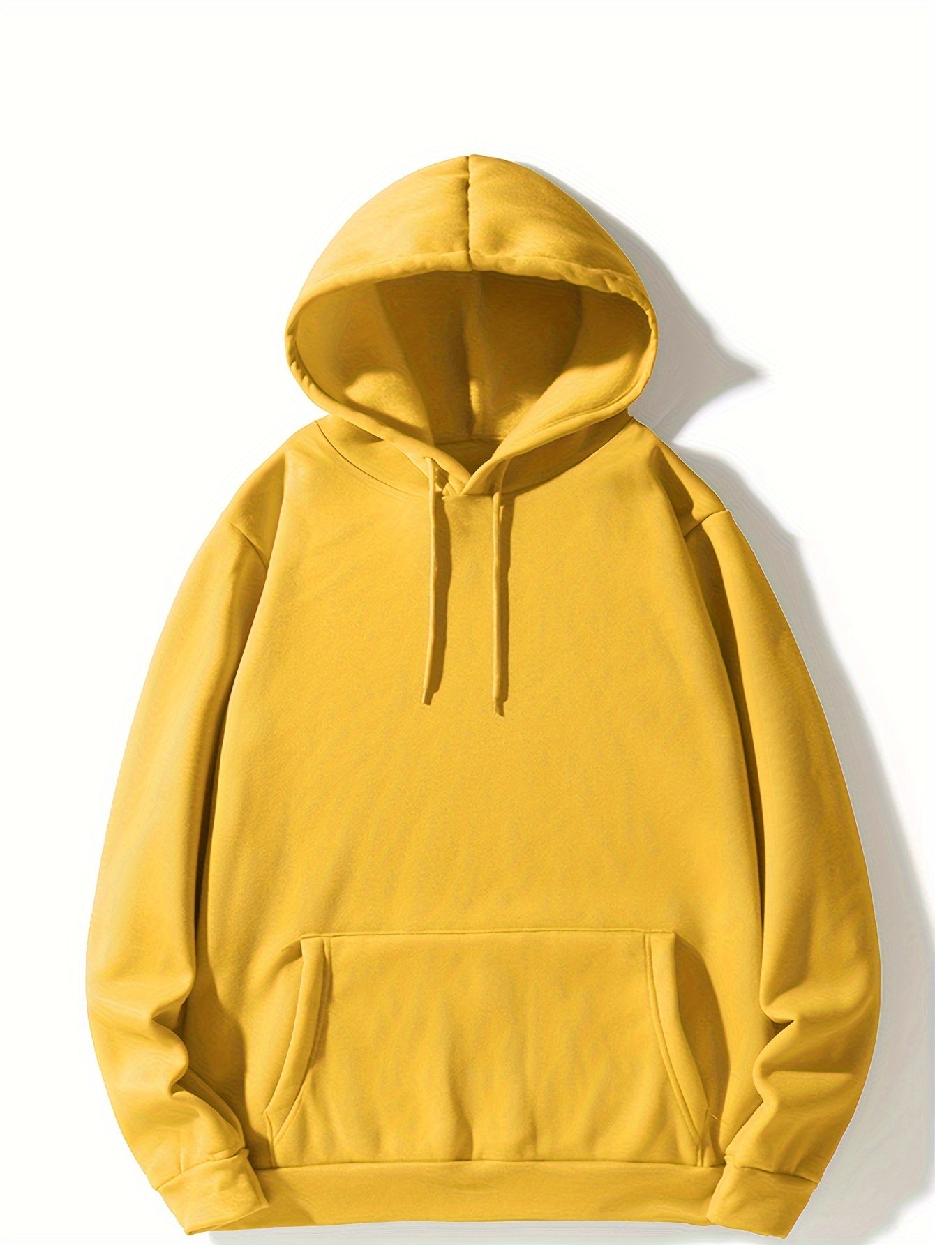 Mannen Hoodies, Effen Kleur Hoodie, Casual Heren Pullover Hoodie Met Kangoeroezak Voor Lente Herfst, Als Geschenken, Coquette Stijl