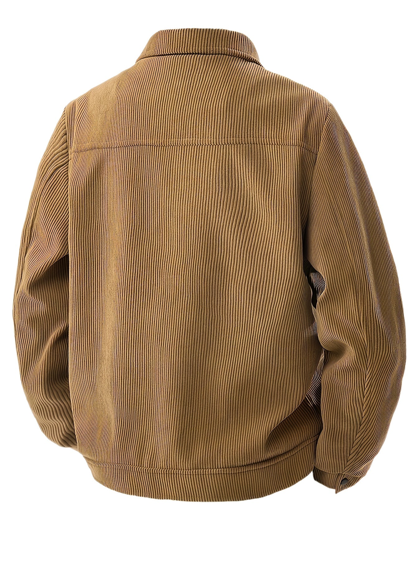 Herencorduroy Cargojack - Zwart, Ontwerp met Meerdere Zakken en Klepzakken, Knoopsluiting, Lange Mouwen, Casual Stijl, Machinewasbaar, Polyester Materiaal