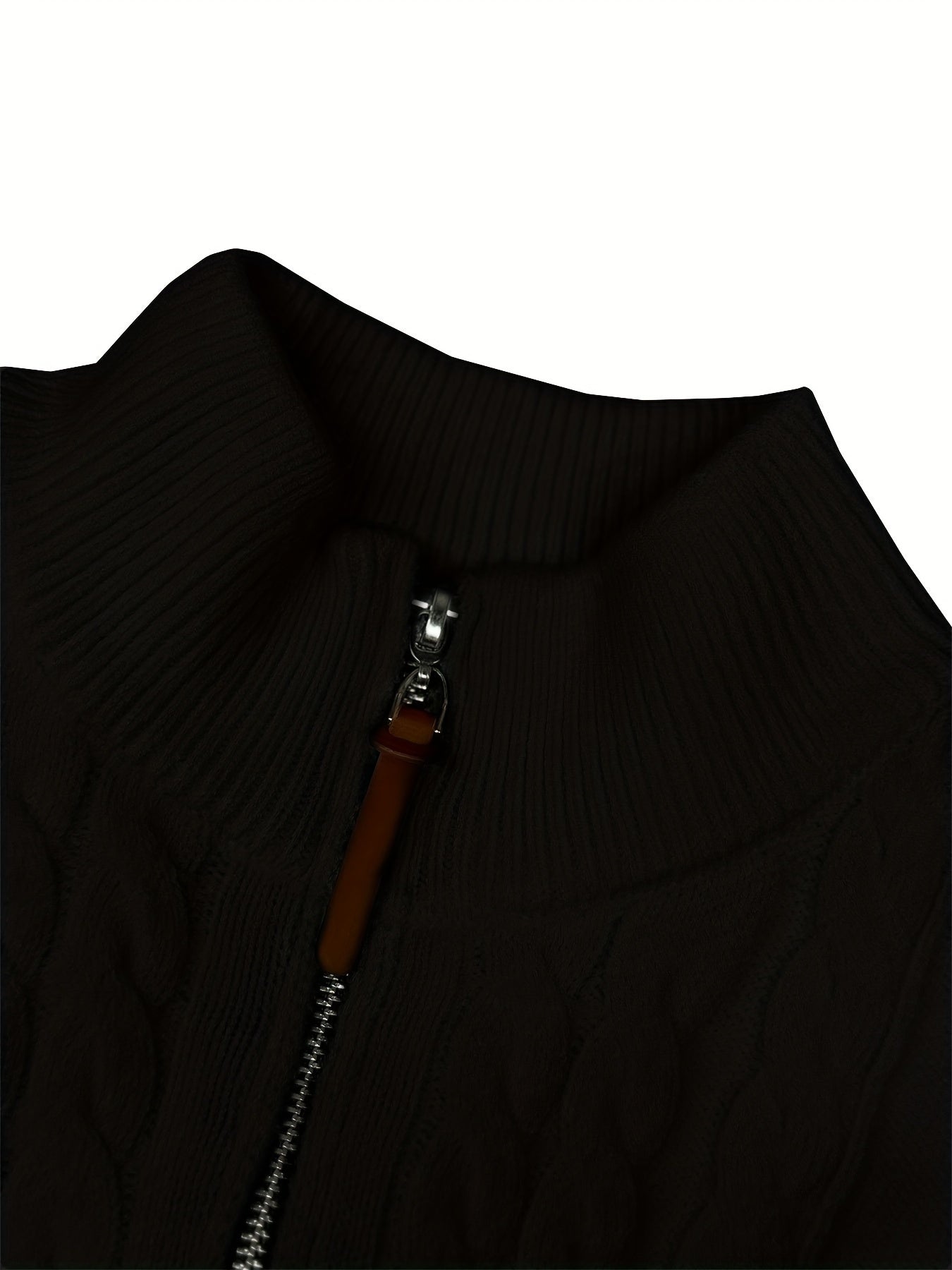 Heren Casual Effen Kleur Viscose Blend Knit 1/4 Zip Trui, Herfst/Winter, Machine Wasbaar