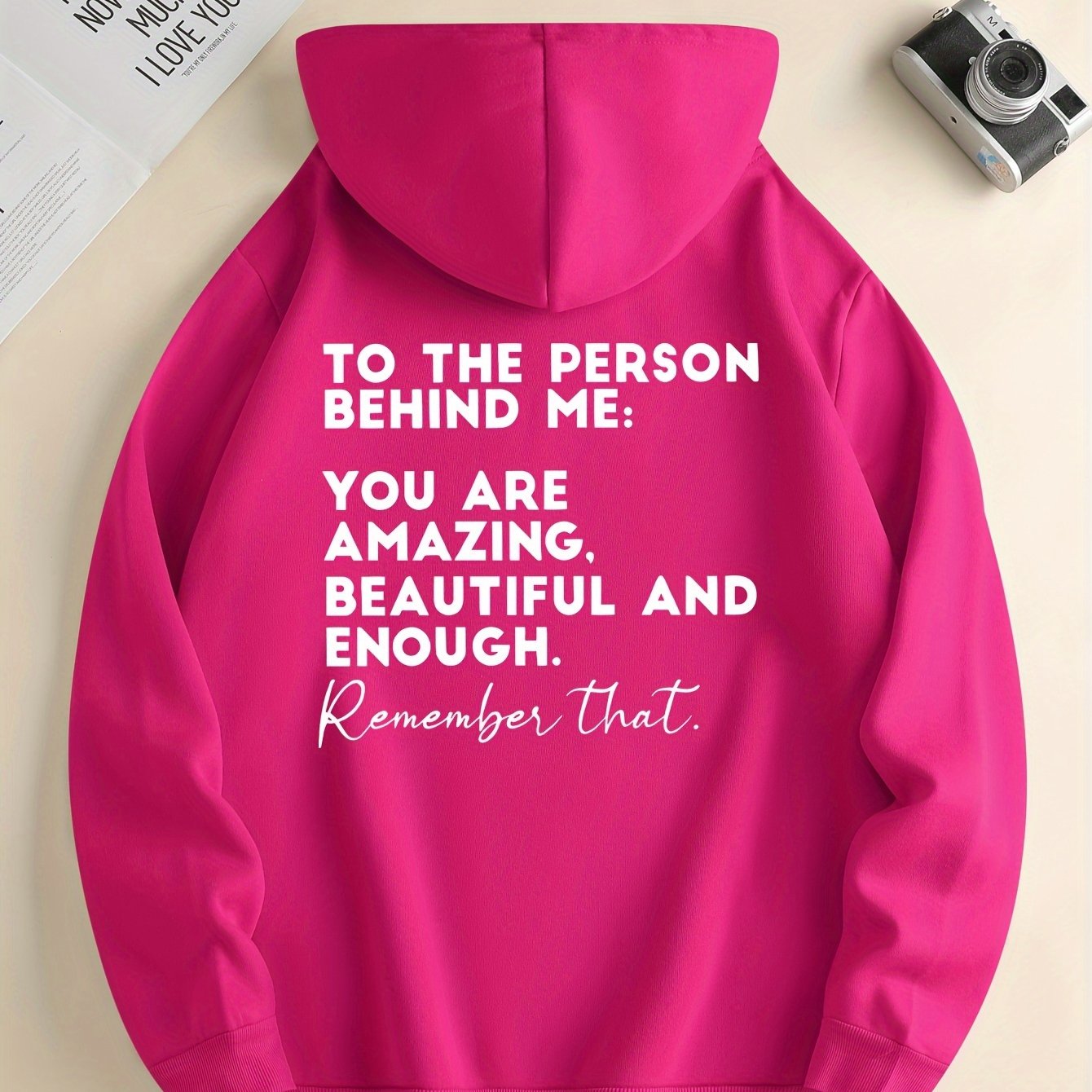 Modieuze Zwarte Herenhoodie met Inspirerende Opdruk en Trekkoord, Kangoeroezak, Comfortabele Casual Herfst/Winterkleding, Herfst-Winter Kledingstuk | Inspirerende Hoodie