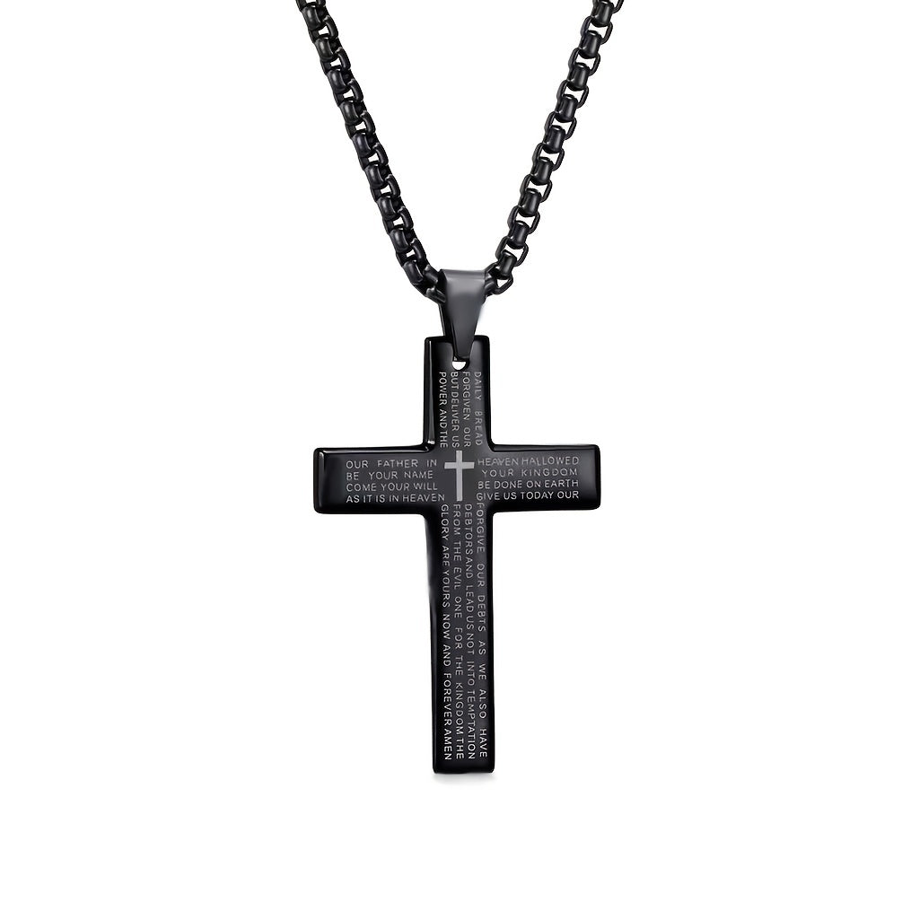 1 stuk Europese en Amerikaanse trendy nieuwe religieuze gegraveerde kruisketting, en veelzijdig voor mannen en vrouwen, kruis hanger ketting