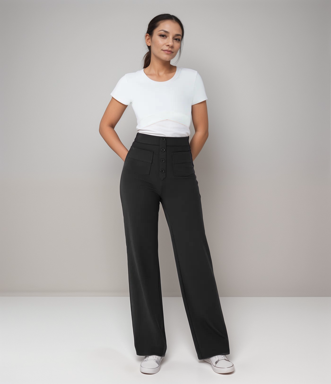 De Elsa Stretch Fit | Elastische broek met hoge taille | 1+1 GRATIS