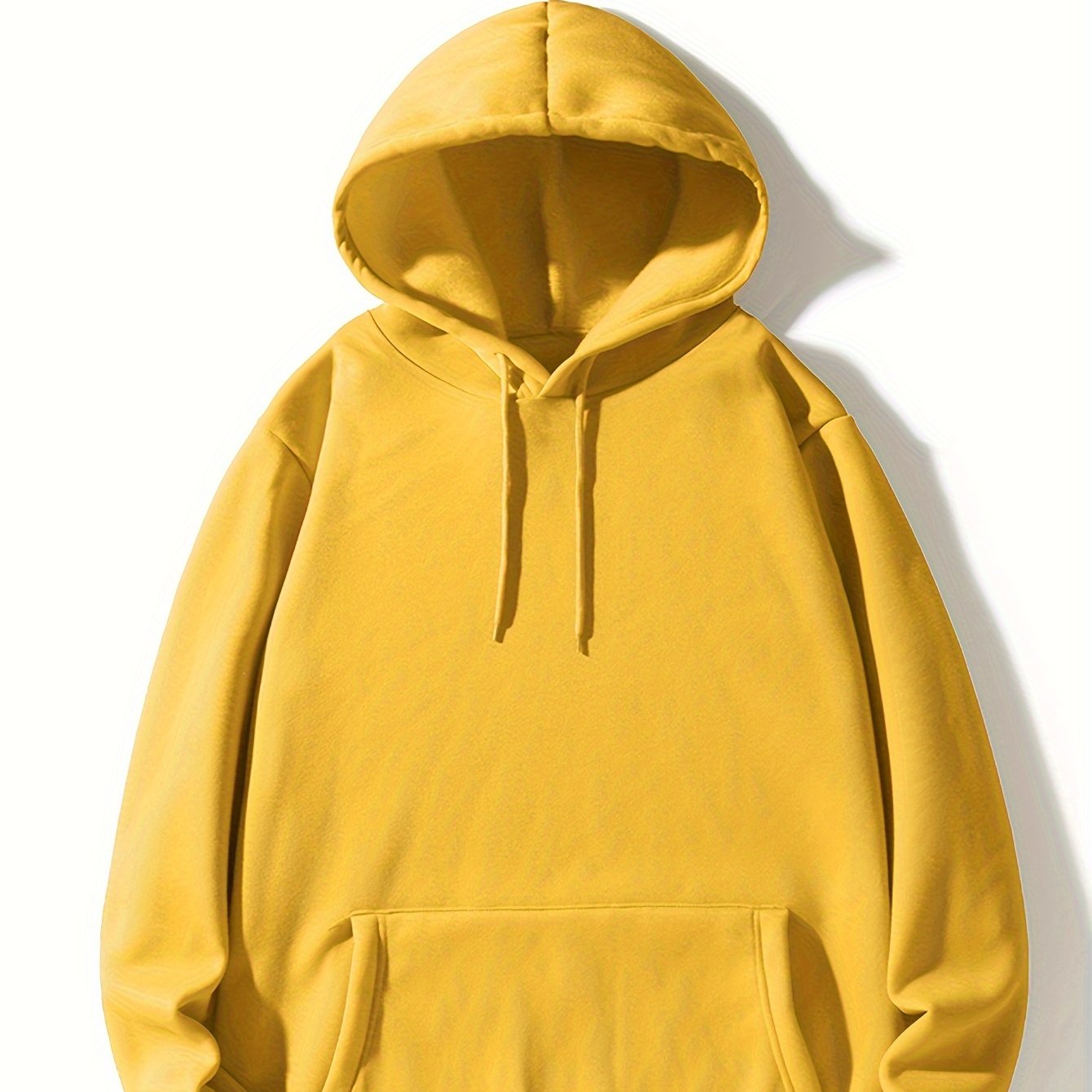 Mannen Hoodies, Effen Kleur Hoodie, Casual Heren Pullover Hoodie Met Kangoeroezak Voor Lente Herfst, Als Geschenken, Coquette Stijl