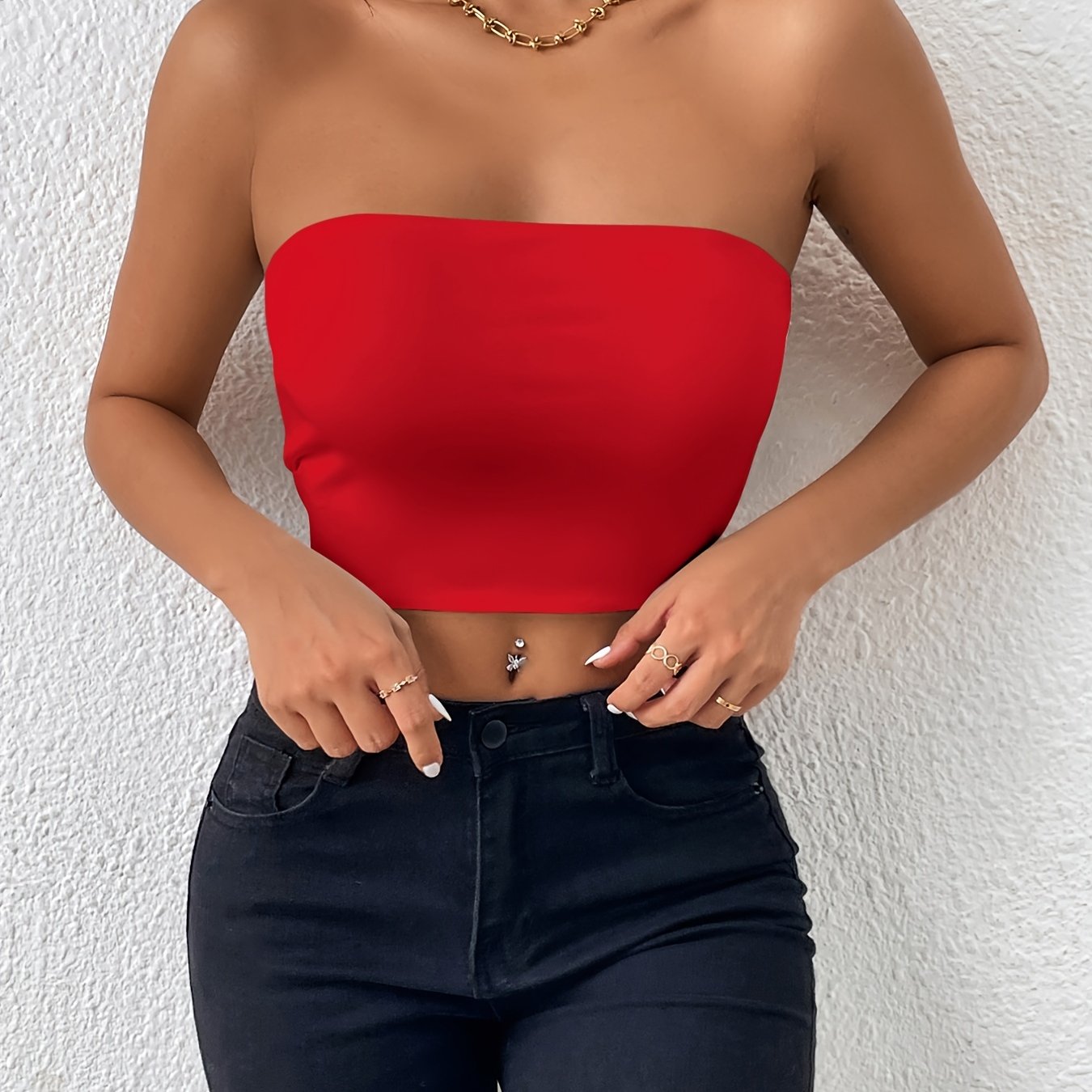 Sexy bodycon crop tube top, stevige elastische tube top, casual tops voor elke dag, dameskleding