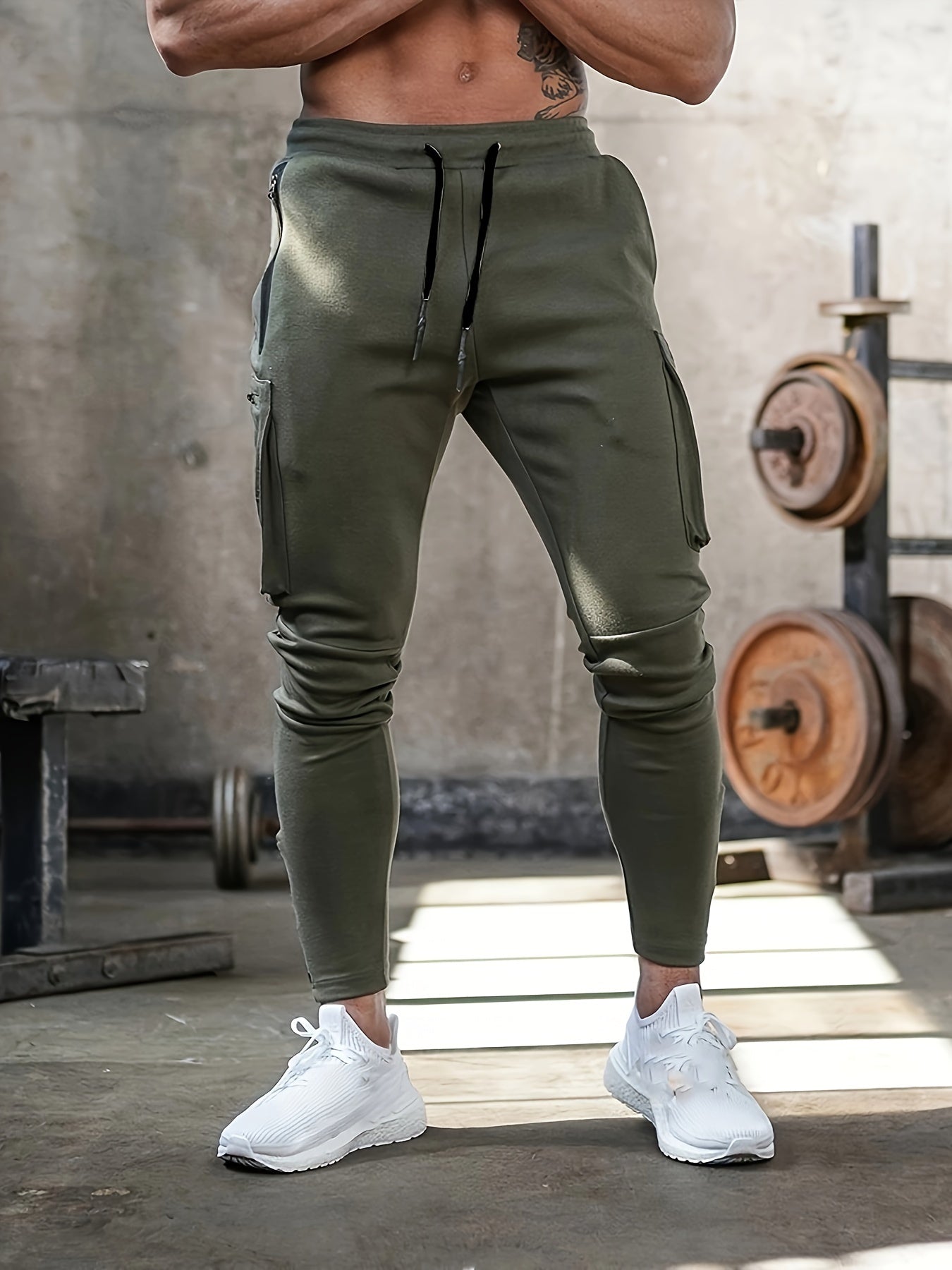 Herensportbroek met camouflageprint, multifunctionele cargojoggingbroek, casual trainingsbroek voor de sportschool, veelzijdige sportbroek met trekkoord en zakken, outdoor kleding.