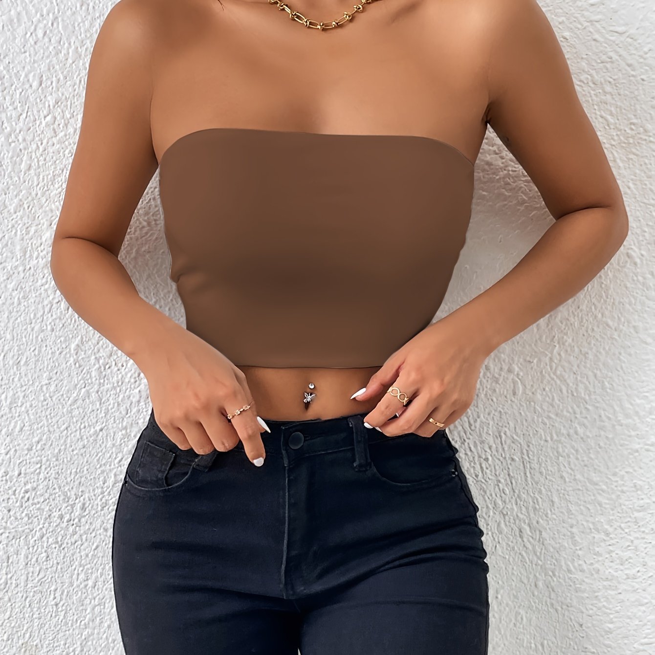 Sexy bodycon crop tube top, stevige elastische tube top, casual tops voor elke dag, dameskleding