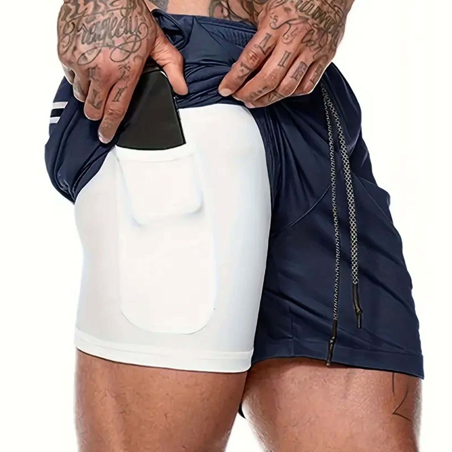 Heren Casual Atletische Shorts Voor De Zomer - Ademend, Lichtgewicht Polyester, Rood Met Zwarte Zijzakken En Trekkoord Tailleband, Perfect Voor Hardlopen, Training, Wandelen En Buitenactiviteiten, Zomer Trainingsuitrusting | Trekkoord Tailleband | Comfort