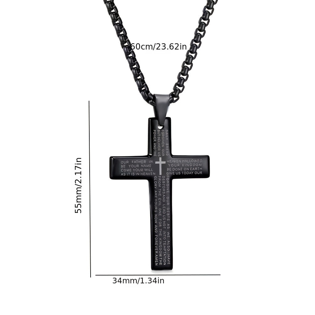 1 stuk Europese en Amerikaanse trendy nieuwe religieuze gegraveerde kruisketting, en veelzijdig voor mannen en vrouwen, kruis hanger ketting
