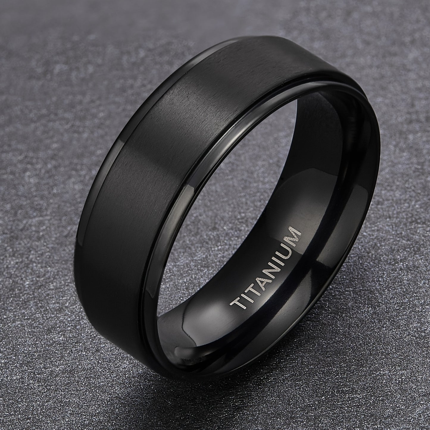 1 stuk PANASH 8MM Titanium Stalen Ring, Mode Zwart Goud Geplateerd, Duurzaam Krassenbestendig, Uniek Cadeau voor Vriendschap, Verjaardag, Huwelijk, Afstuderen, Kerst - Enkele Ring met Analoge Steen Creatie