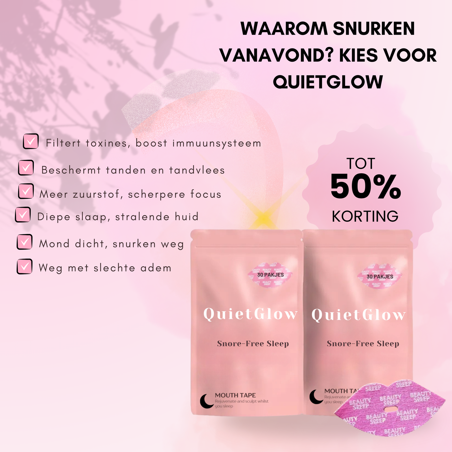 QuietGlow – Snurk-vrije slaap Rustig en stil