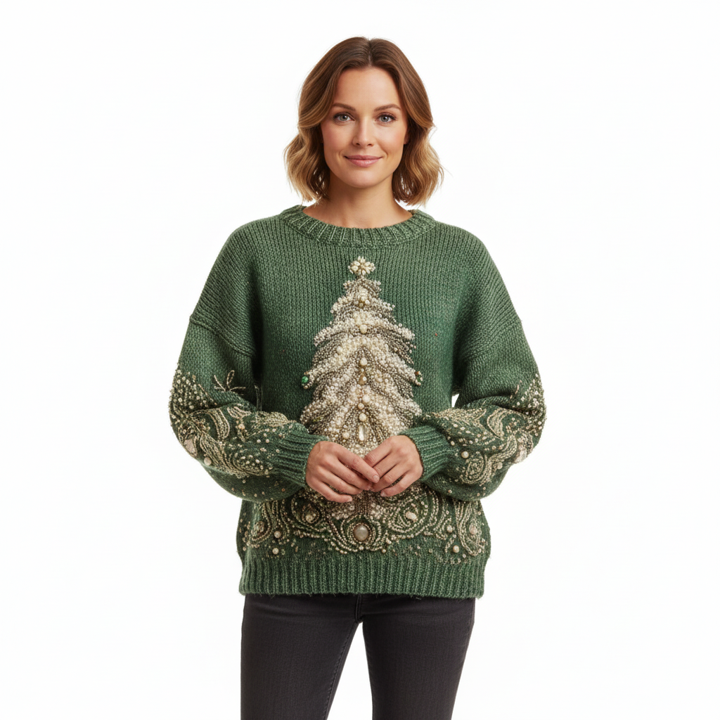 Cozy Knit Kersttrui | Kerstboom