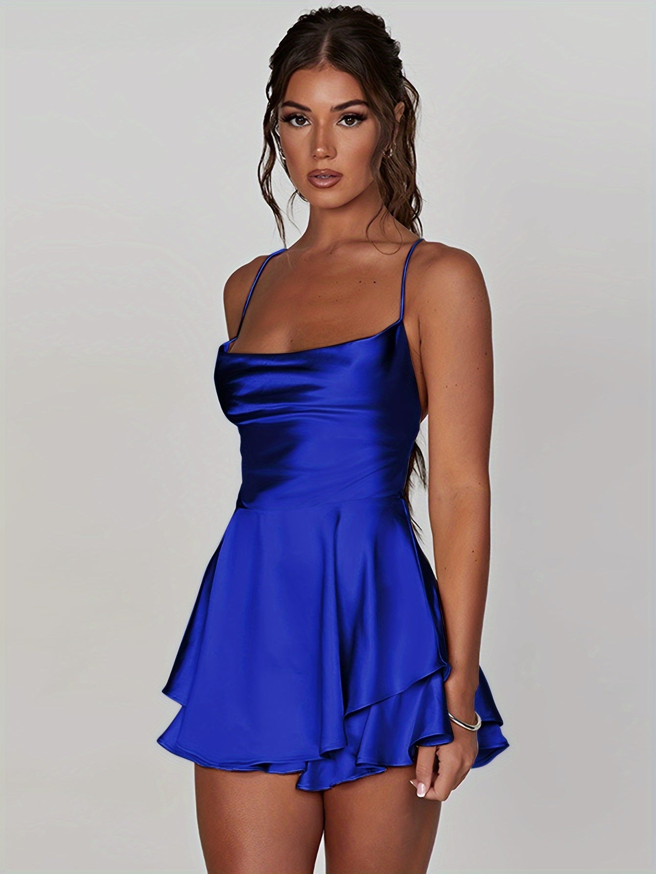 Luna Silk | Satin Flare Mini Dress