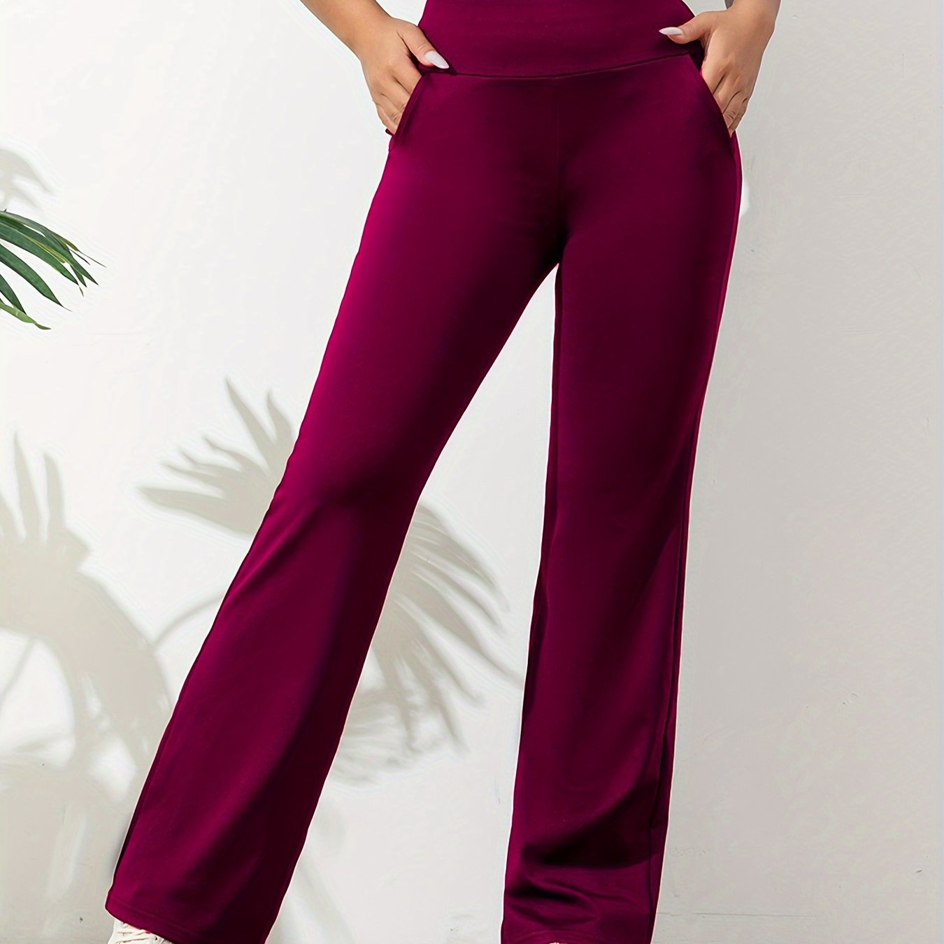 Effen gekleurde casual yogabroek