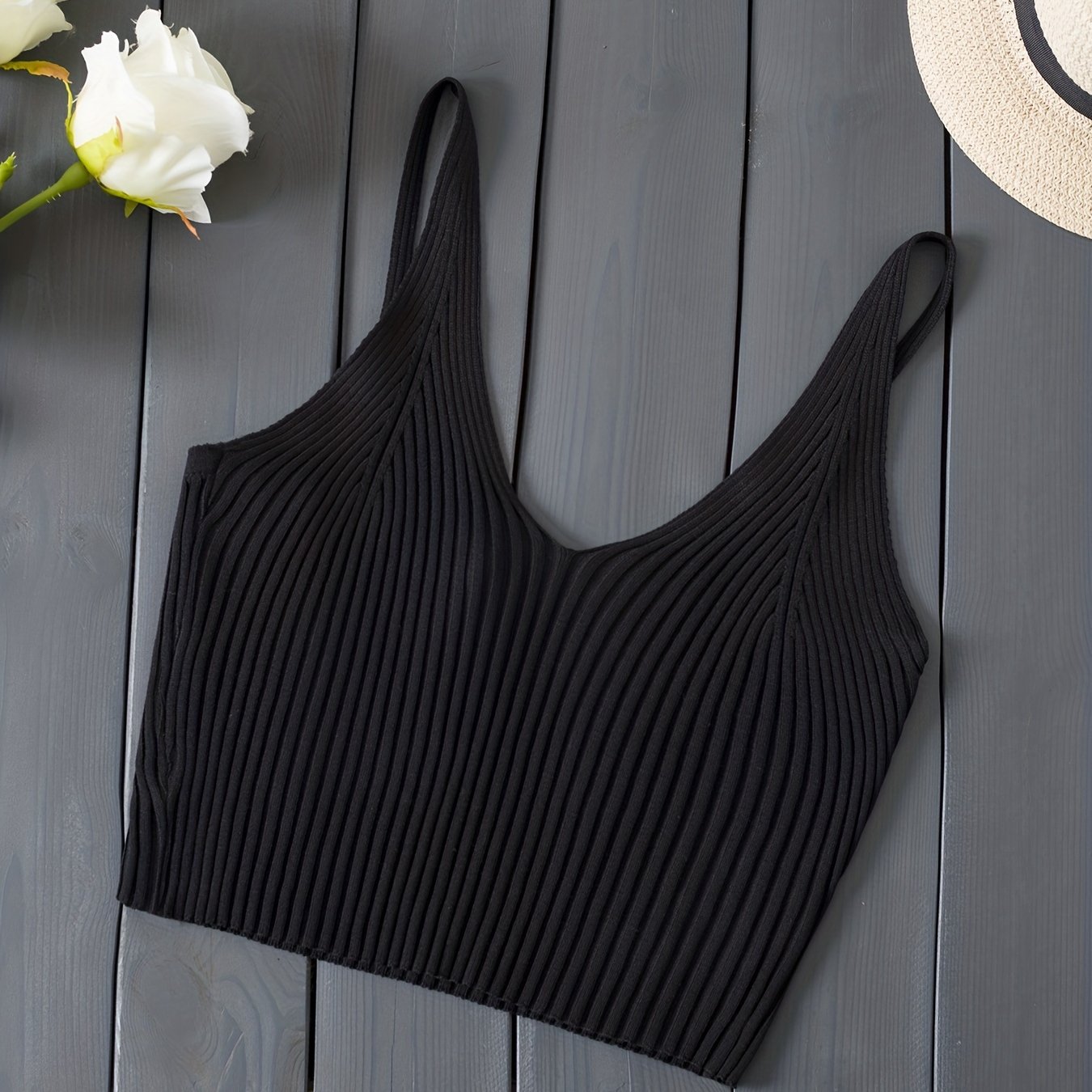 Valentijnsdag Geribbelde Gebreide Crop Cami Top, Y2K Mouwloze Top Voor Lente & Zomer, Dameskleding