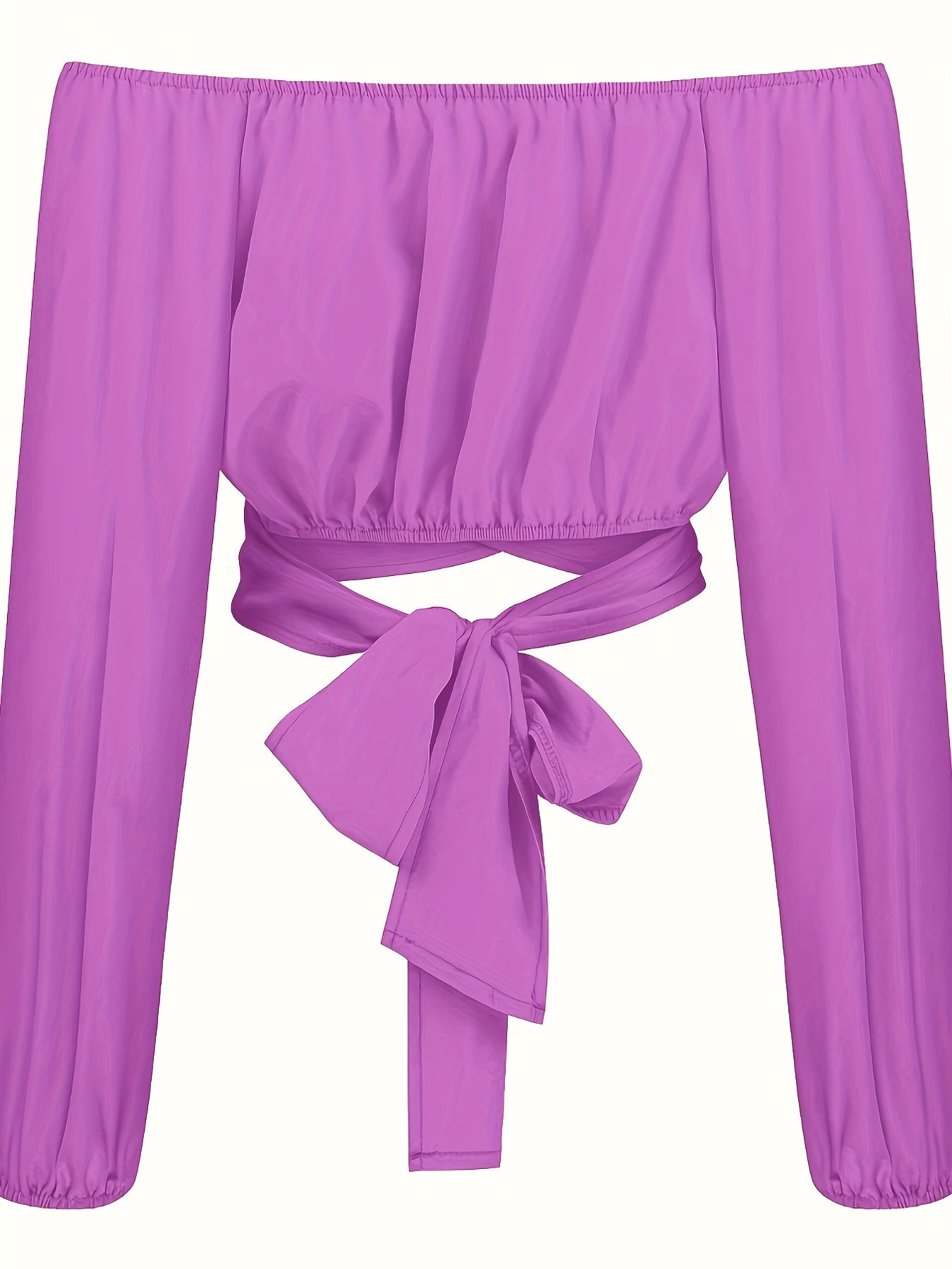 Stevige Kruis Terug Crop Blouse, Casual Schouderloze Lange Mouw Top, Dameskleding Voor Coquette/Schattige/Y2K Stijl