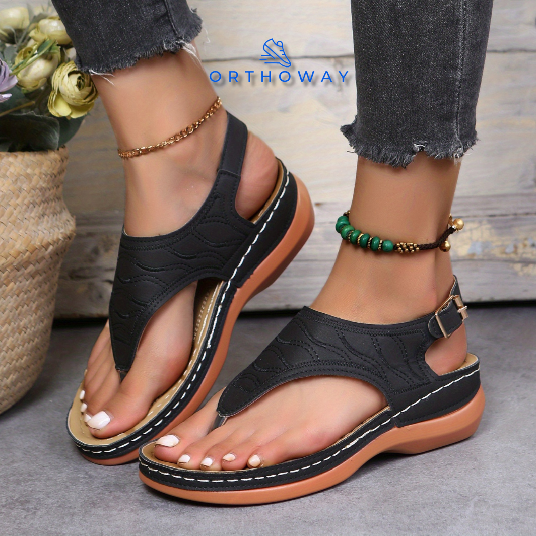 EAZEN Retro Sandals – Elegante Sleehak met Enkelband
