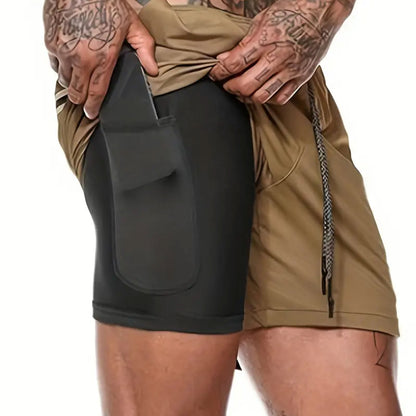 Heren Casual Atletische Shorts Voor De Zomer - Ademend, Lichtgewicht Polyester, Rood Met Zwarte Zijzakken En Trekkoord Tailleband, Perfect Voor Hardlopen, Training, Wandelen En Buitenactiviteiten, Zomer Trainingsuitrusting | Trekkoord Tailleband | Comfort