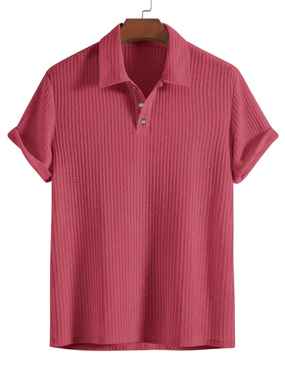 2025 Nieuw Casual Sportshirt Heren Korte Mouwen Hoogwaardig Zomer Effen Kleur Top T-shirt Halflange Mouwen Veelzijdig voor Golf, Vissen, Basketbal, Kamperen, Fitness Zwemmen en Strand met Omkeerbare Kraag