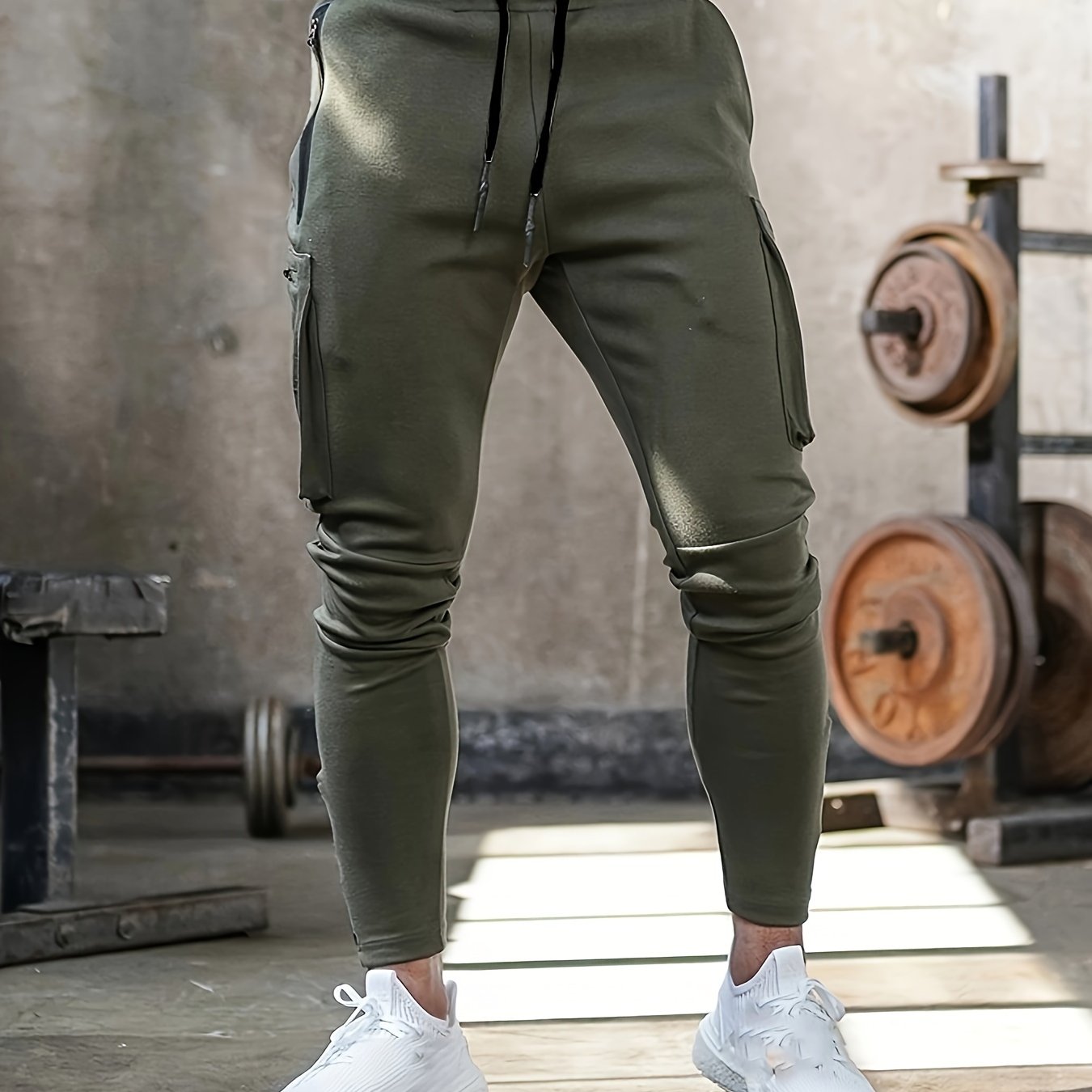 Herensportbroek met camouflageprint, multifunctionele cargojoggingbroek, casual trainingsbroek voor de sportschool, veelzijdige sportbroek met trekkoord en zakken, outdoor kleding.