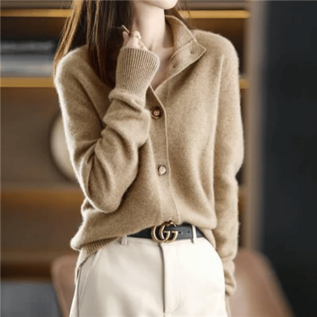 Dames Cardigan Statement-knopen