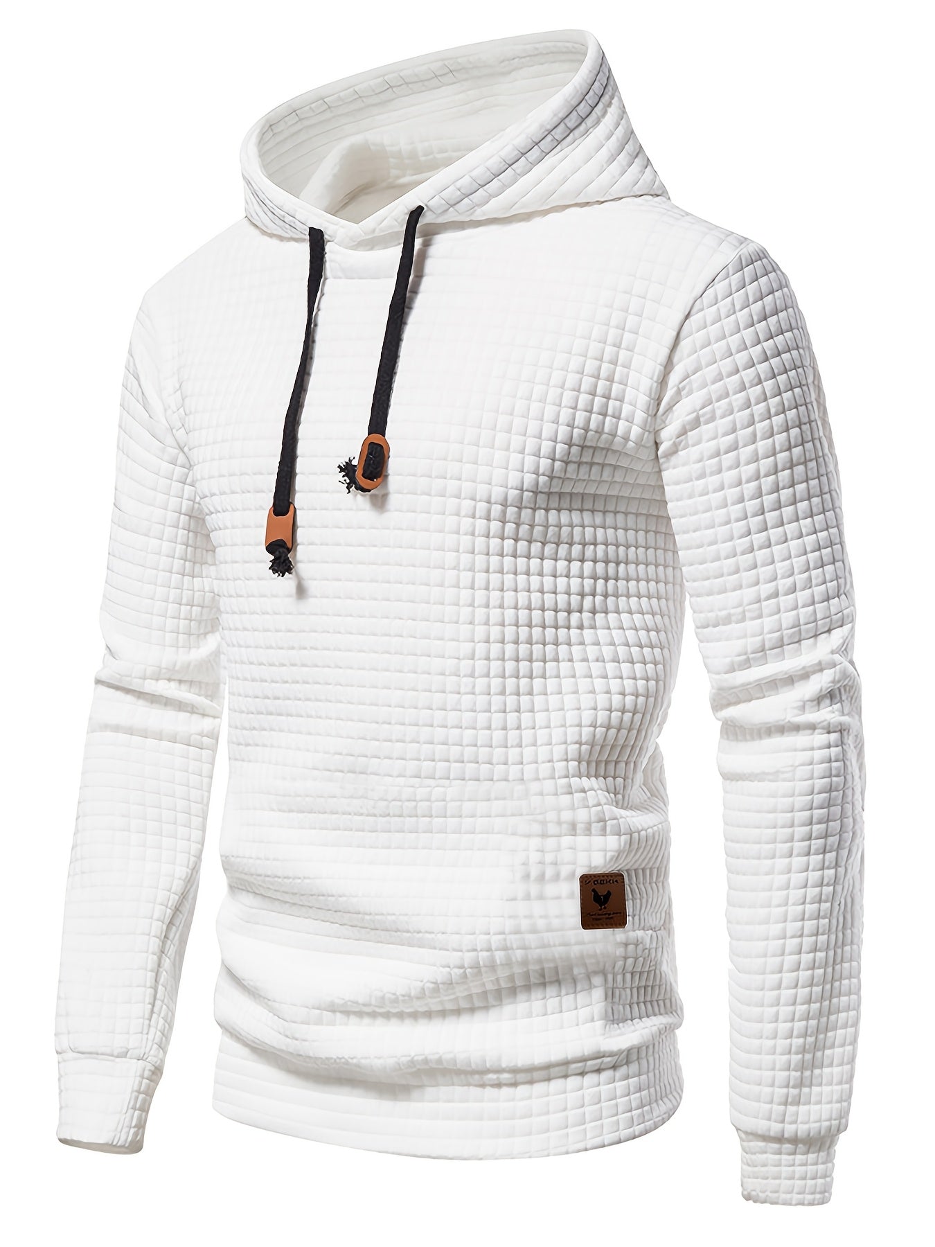 [1pc GEKM Heren Casual Sport Hoodie] 1pc GEKM Heren Casual Sport Pullover Sweatshirt, Boho Stijl Lange Mouw Hoodie met Geborduurd Ontwerp, Gebreide Polyester Stof, Regular Fit, 250gsm - Herfst/Winter Collectie