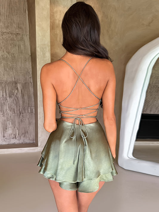 Luna Silk | Satin Flare Mini Dress