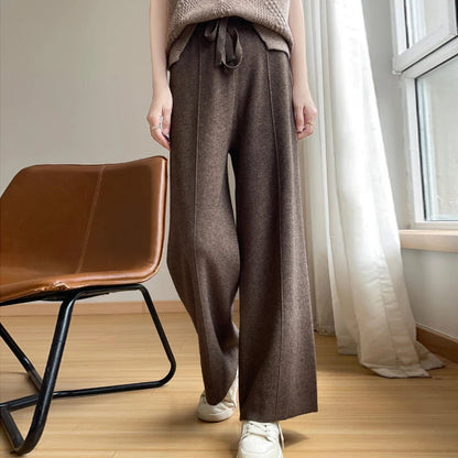 Dames Gebreide Wide Leg Broek