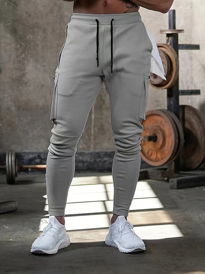 Herensportbroek met camouflageprint, multifunctionele cargojoggingbroek, casual trainingsbroek voor de sportschool, veelzijdige sportbroek met trekkoord en zakken, outdoor kleding.