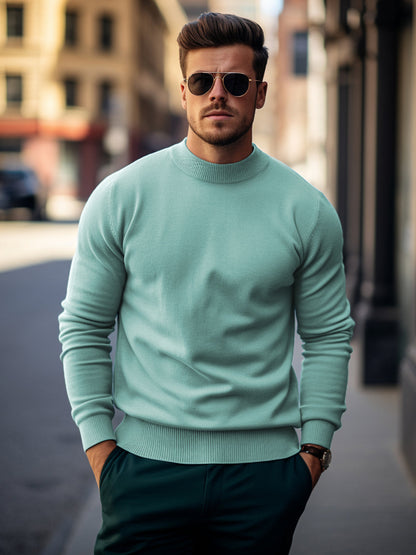 Heren Coltrui Slim Fit Gebreid