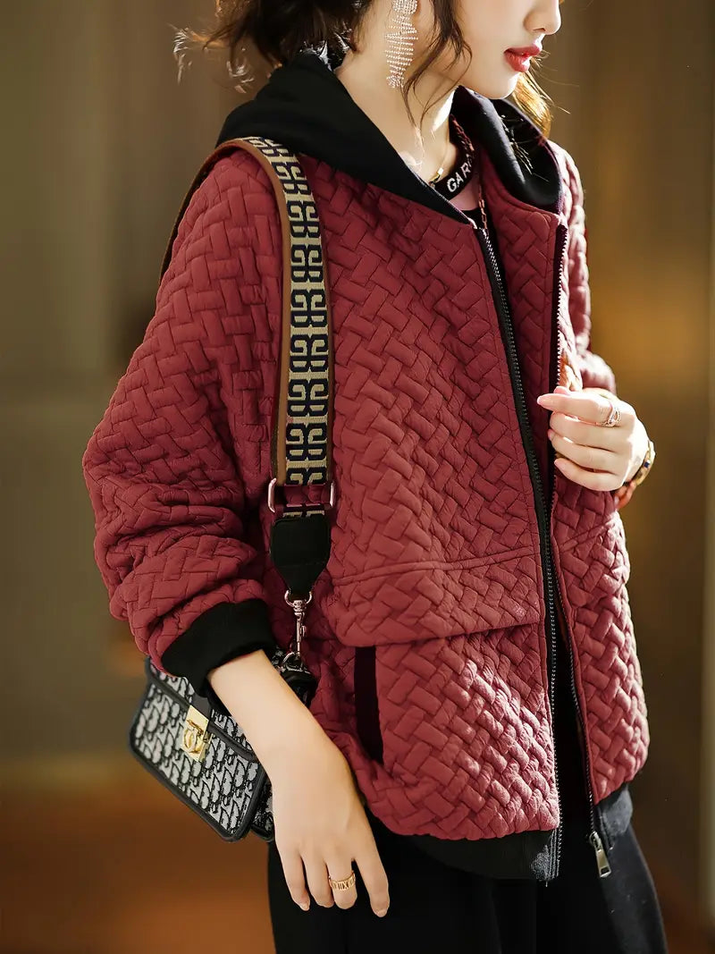 Dames Hoodie met Rits | Gewatteerd
