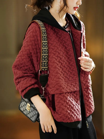 Dames Hoodie met Rits | Gewatteerd