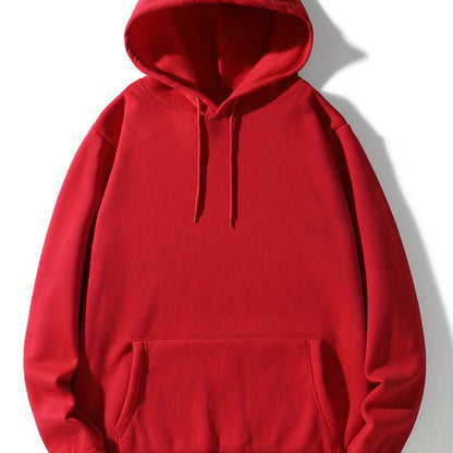 Mannen Hoodies, Effen Kleur Hoodie, Casual Heren Pullover Hoodie Met Kangoeroezak Voor Lente Herfst, Als Geschenken, Coquette Stijl