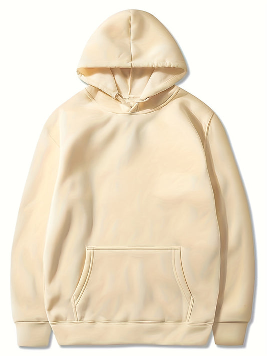 Mannen Hoodies, Effen Kleur Hoodie, Casual Heren Pullover Hoodie Met Kangoeroezak Voor Lente Herfst, Als Geschenken, Coquette Stijl