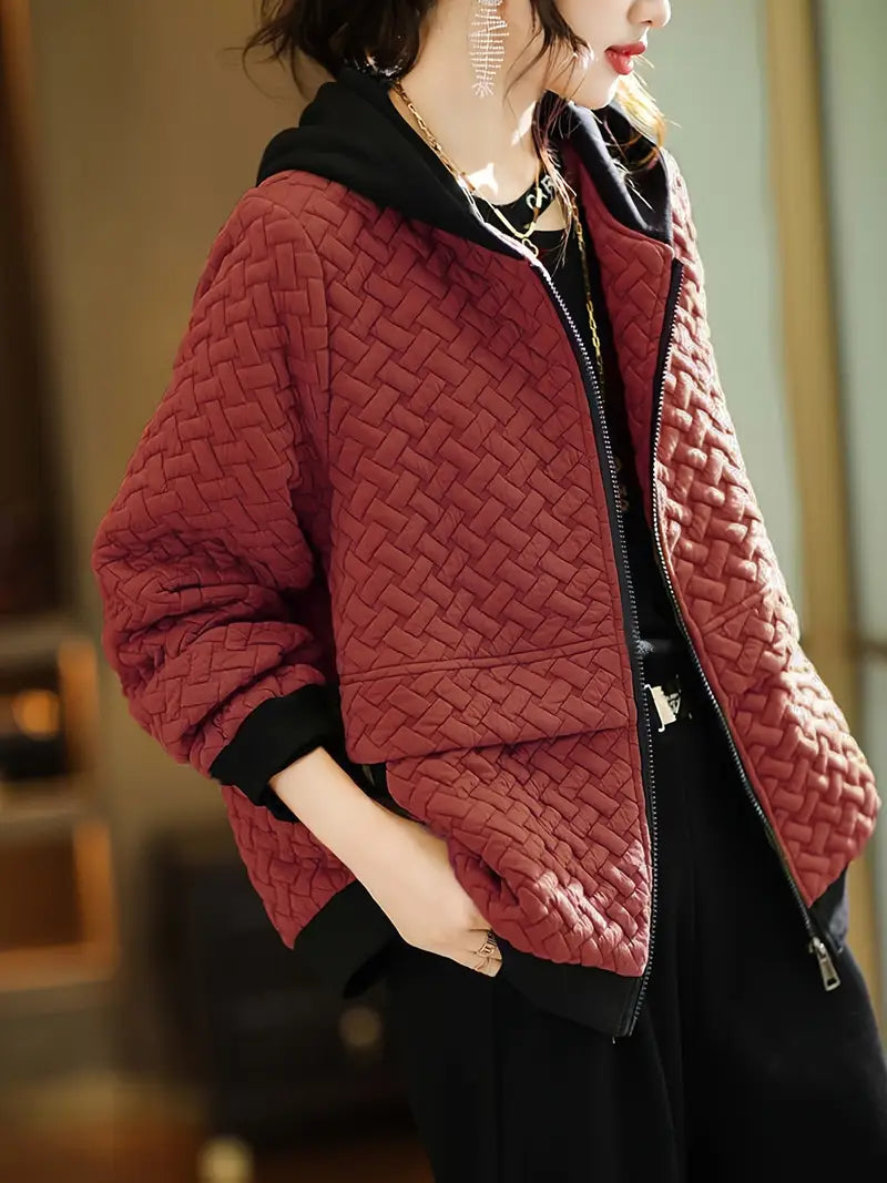 Dames Hoodie met Rits | Gewatteerd
