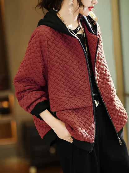 Dames Hoodie met Rits | Gewatteerd