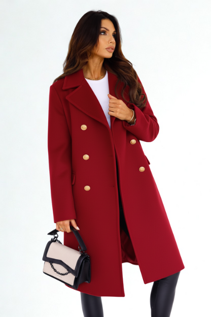 Dames Dubbelrijige Winter Trenchcoat
