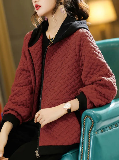 Dames Hoodie met Rits | Gewatteerd