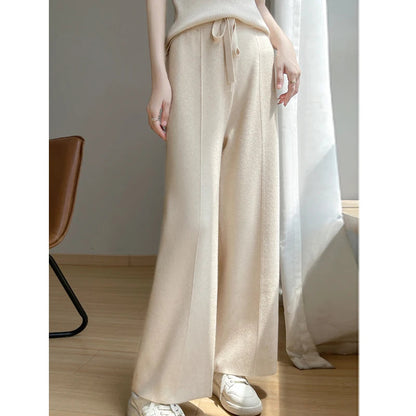 Dames Gebreide Wide Leg Broek