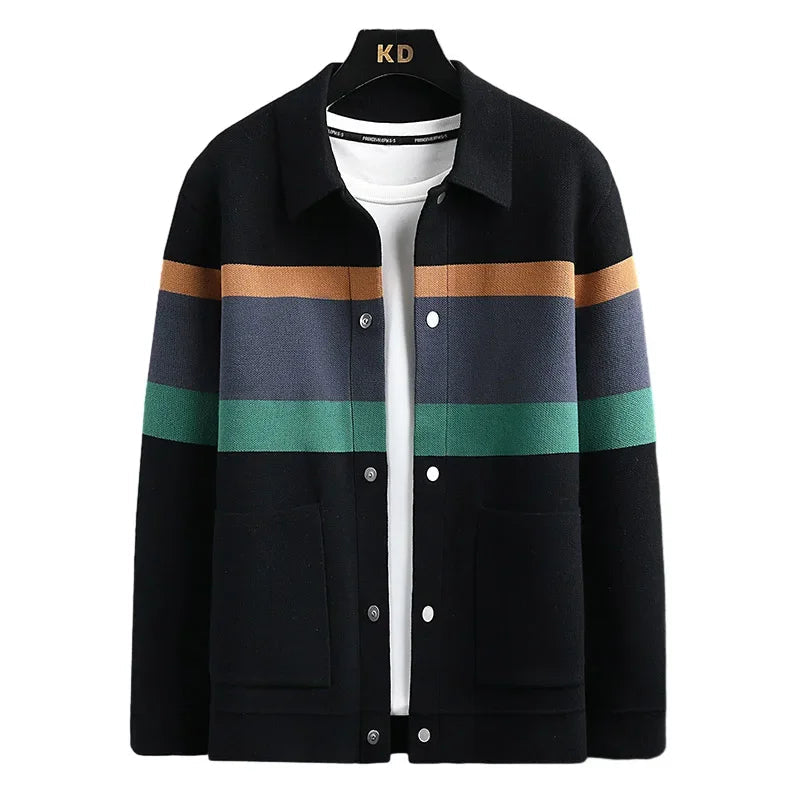 Heren Varsity Jas Gebreid | Gestreept